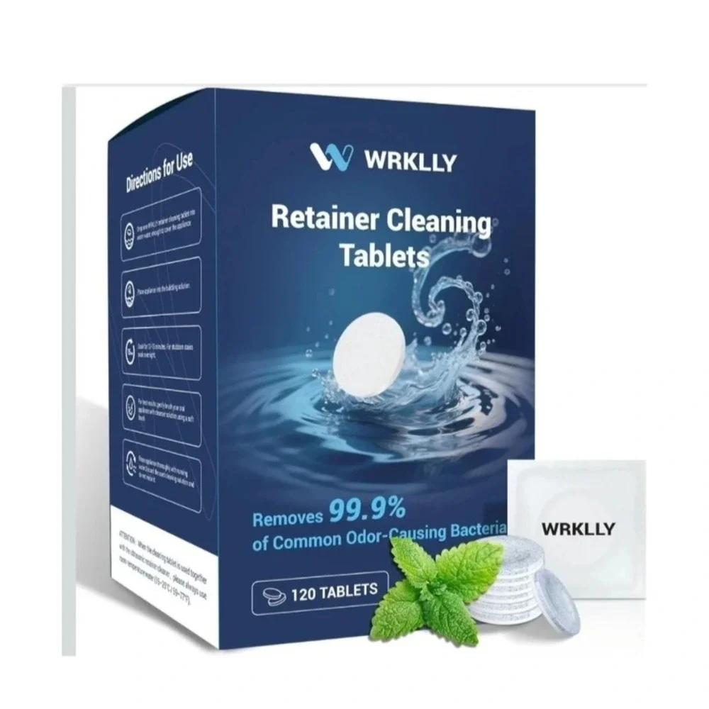 Retainer Cleaner Tablets 120 Denture Cleaning Tablets Invisalign WRKLLY ex: 2028